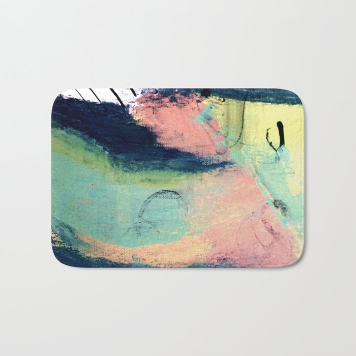 Waves - an abstract acrylic and ink pattern Bath Mat