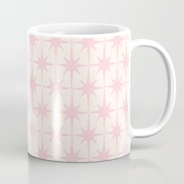 Midcentury Modern Atomic Starburst Pattern in Pale Pink and Light Cream Mug