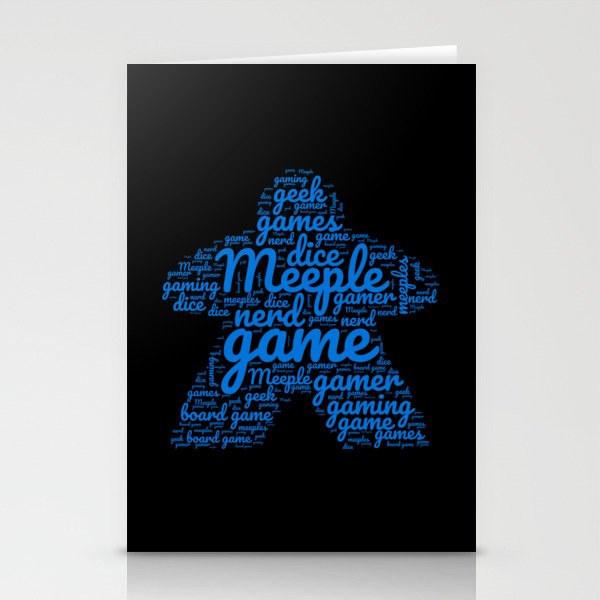 Blue Meeple Board Game Geek Word Art Stationery Cards