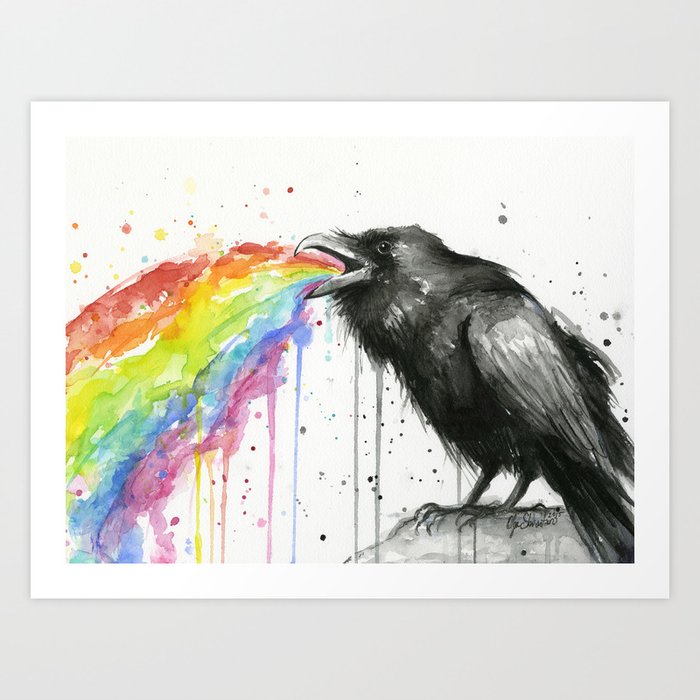 Raven Tastes the Rainbow Art Print