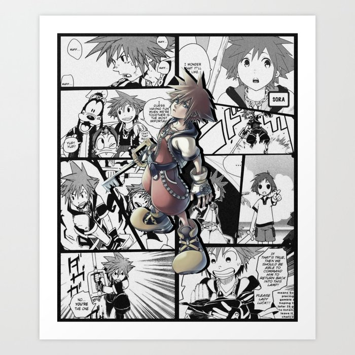 Sora Kingdom Hearts Iii Manga Version Art Print By Makaiworld