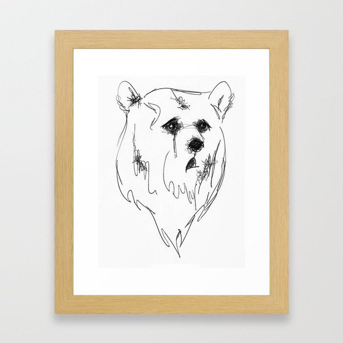 sad bear Framed Art Print
