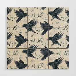 Odin's Ravens Pattern Print Wood Wall Art