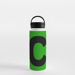 letter C (Black & Green) Water Bottle