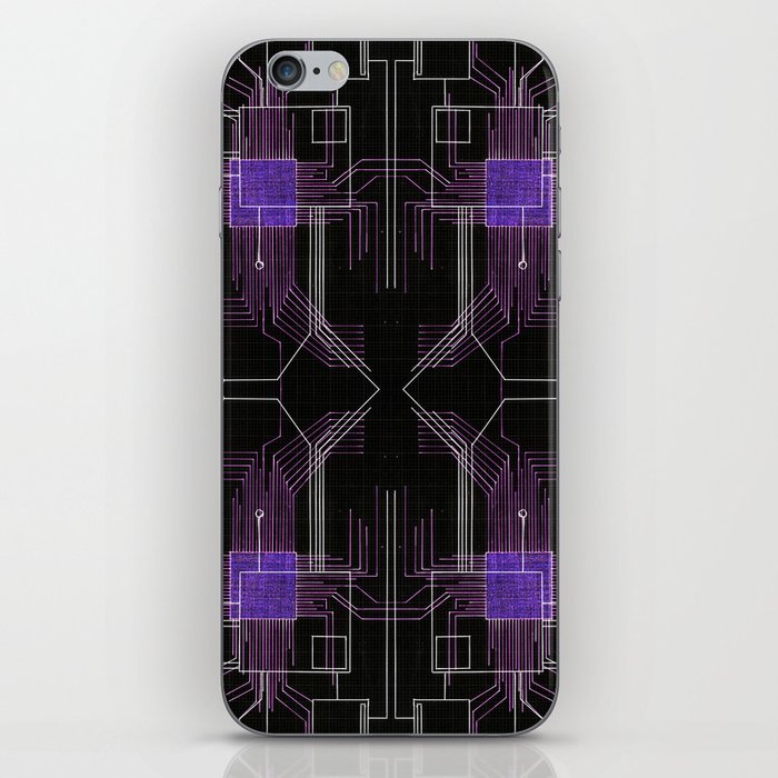 Circuit board purple repeat iPhone Skin