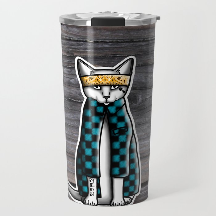 Cat thermos mug top