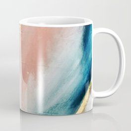 Celestial [3]: a minimal abstract mixed-media piece in Pink, Blue, and gold by Alyssa Hamilton Art Coffee Mug