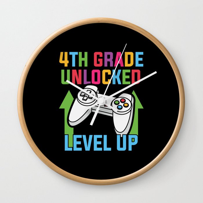 4th Grade Unlocked Level Up Wall Clock