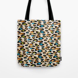 Feather Inspired Leopard Colourful Skin Print Tote Bag