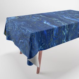 Navy Blue & Gold Marble Abstraction Tablecloth