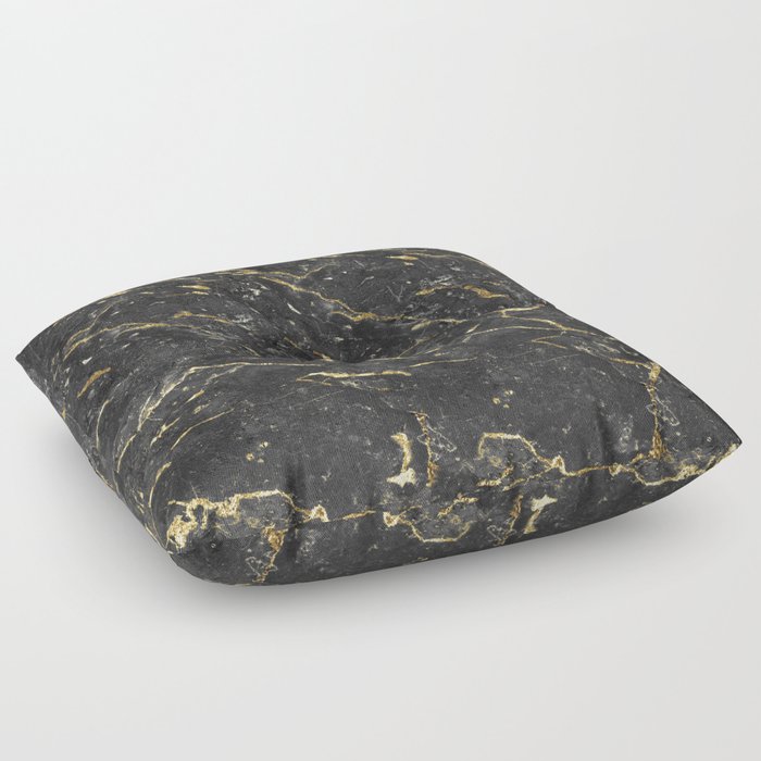 Black and gold marble Floor Pillow
