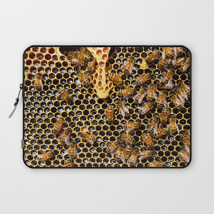 swarm of bees on honeycomb Laptop Sleeve