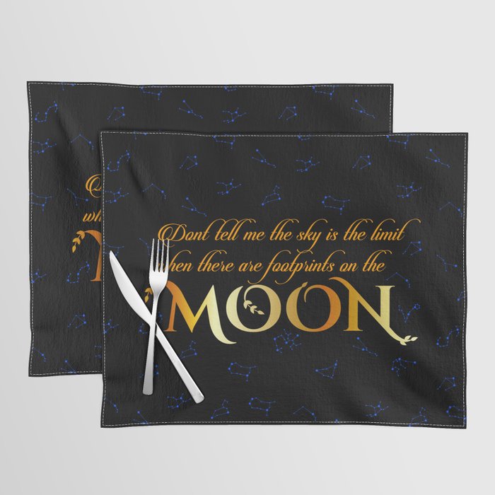 Inspirational moon quotes with zodiac constellations Placemat