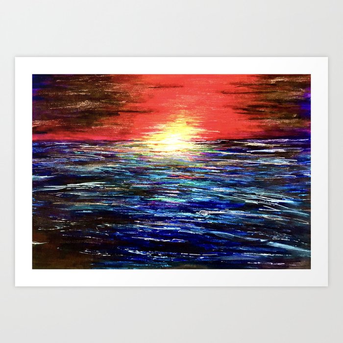 Line Sunset Art Print