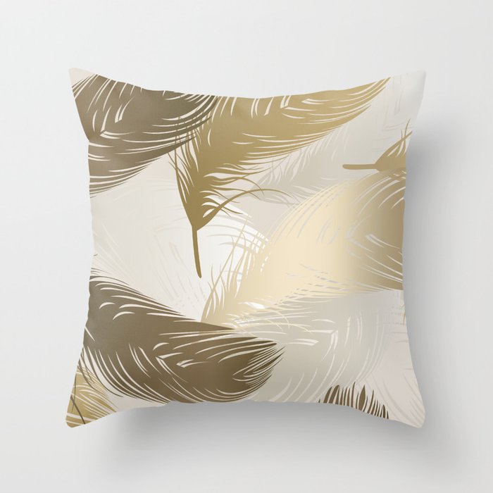 Beautiful Feather Design Throw Pillow