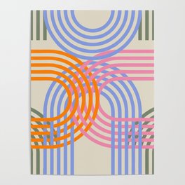 Underlying Serenity - 60s Retro Pattern of Arches Poster