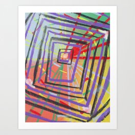 Undecided Anxiety Abstract in Soft Pastels Art Print