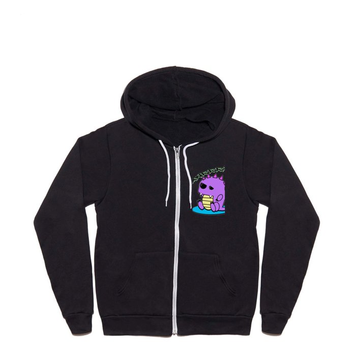 Muki the tired yami kawaii pastel dinosaur Full Zip Hoodie