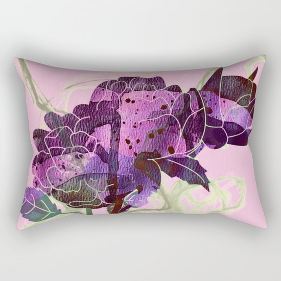 abstract bouquet pink purple Rectangular Pillow