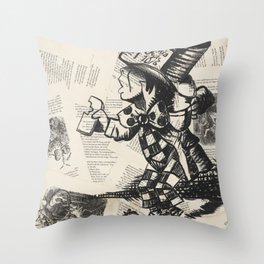 Mad Hatter Throw Pillow