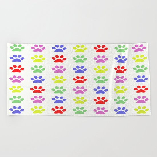 Pawprints Pattern I Beach Towel