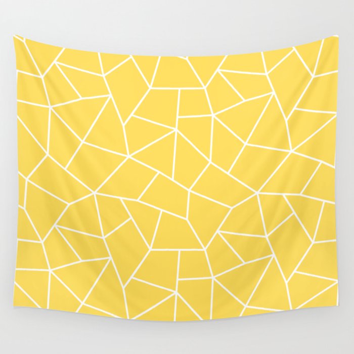 Mosaic Art Tile Yellow Wall Tapestry