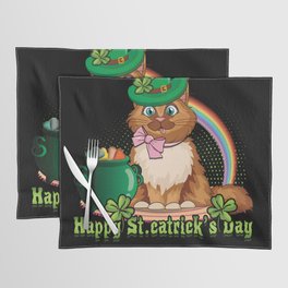 Cat St. Catricks Day Shamrock Saint Patrick's Day Placemat