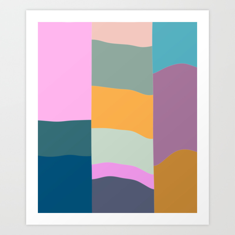 Abstract Geometric Shapes In Fun Bright And Bold Colors Art Print