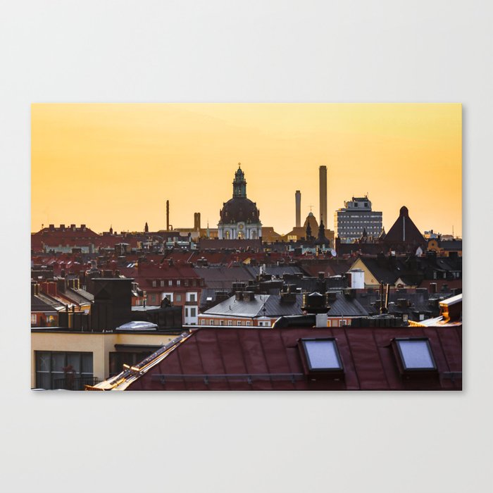 Stockholm rooftops Canvas Print