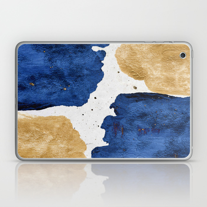 Gold And Navy Blue Paint Laptop Ipad Skin By Bilingval Society6
