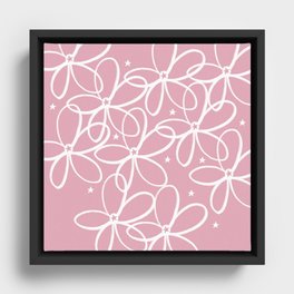 Star crossed flowers on petal pink. Framed Canvas