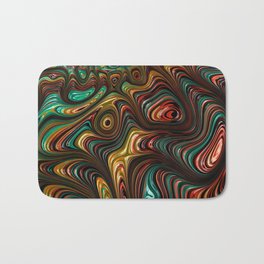 Trippy Fractal Bath Mat | Psychedelic, Acid, Boldcolors, Trippy, Colourful, Colorful, Blue, Groovy, Yellow, Hallucination 