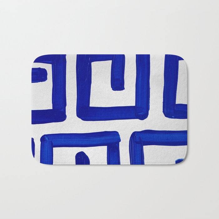 Greek Blue Design Bath Mat