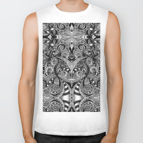 Drawing Floral Zentangle G6B Biker Tank