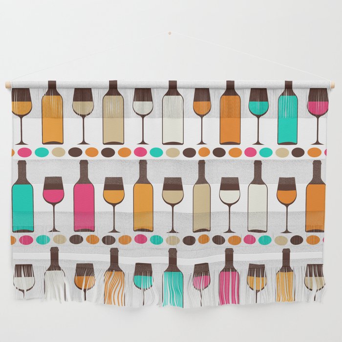 bottles of wine Retro color Wall Hanging