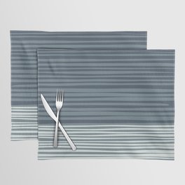 Natural Stripes Modern Minimalist Colour Block Pattern in Neutral Blue Grey Tones  Placemat