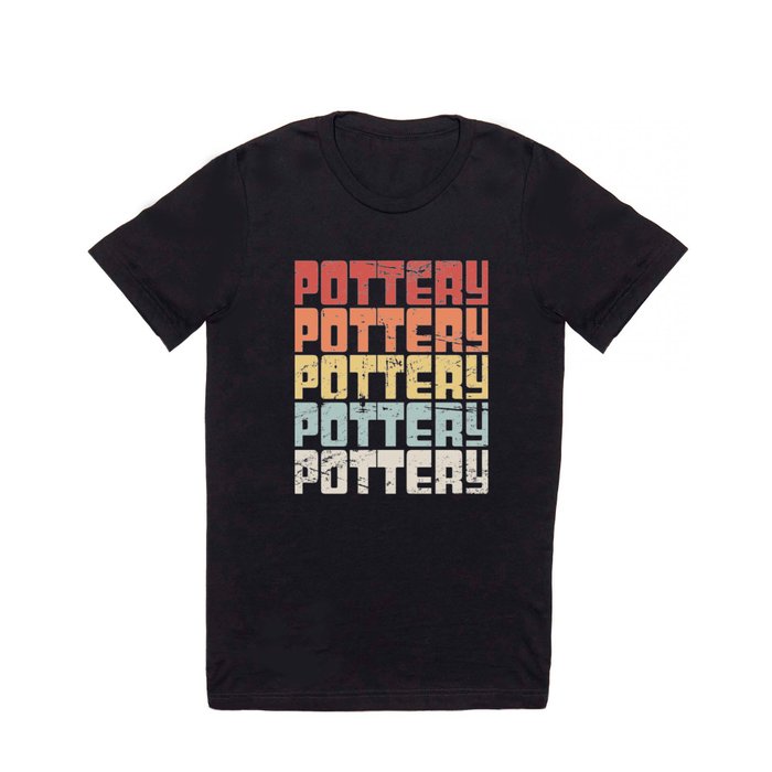 Retro 70s POTTERY Text T Shirt