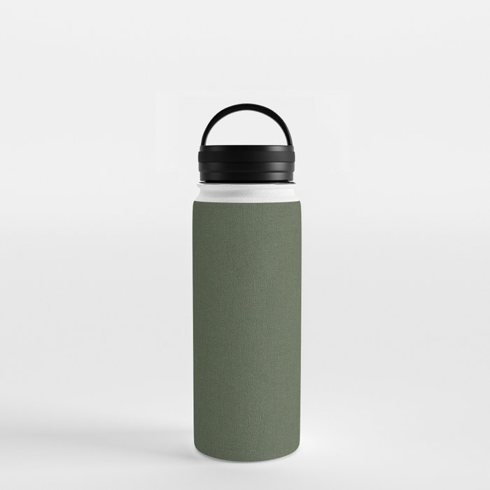 Olive Green Linen Water Bottle