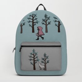 Red hood wolf food Backpack | Trees, Forest, Animal, Howling, Leaves, Nature, Redridinghood, Bigbadwolf, Fairytale, Girl 
