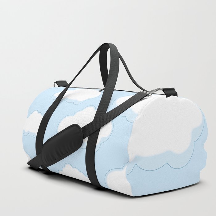 Blue sky with white clouds flat style simple.  Duffle Bag