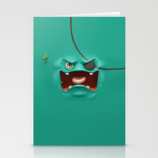 Angry face Stationery Cards