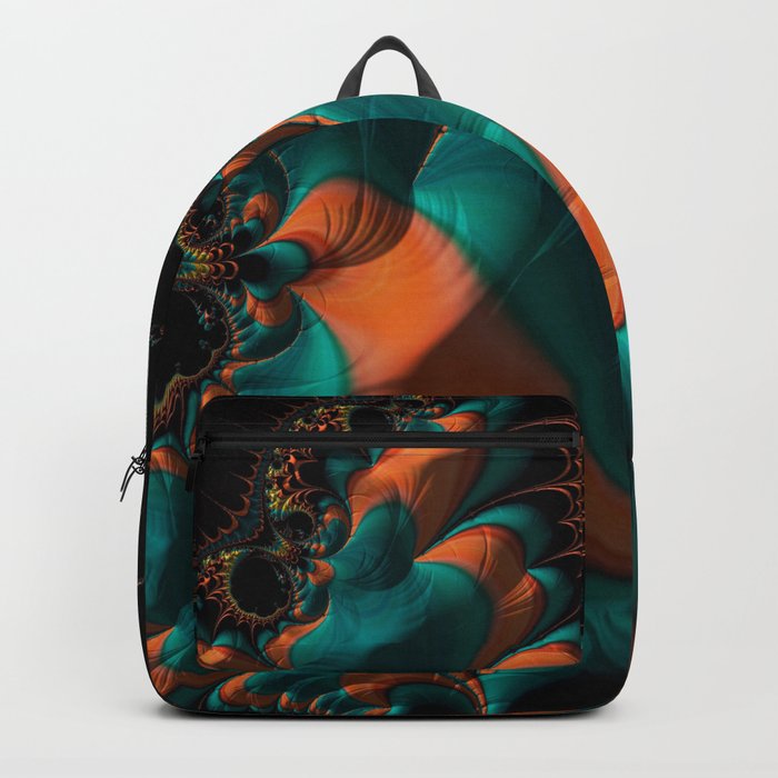 Southwestern Teal and Orange Fractal Backpack