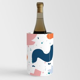 Abstract Colorful Shapes Terrazzo Wine Chiller