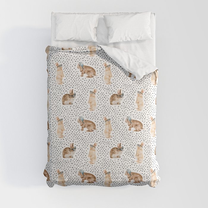 Hipster Bunny Comforter
