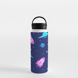 Mysterious Space And Space Objects Pattern Water Bottle