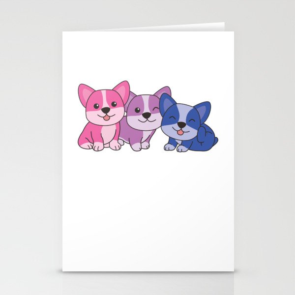 Bi Flag Corgi Pride Lgbtq Cute Dogs Stationery Cards