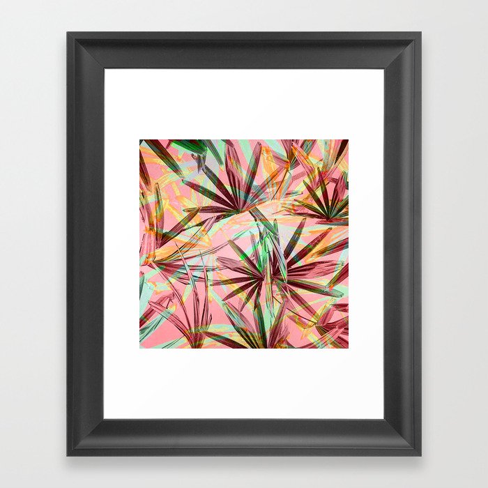 Jungalo Chic Sherbet Palm Paradise Framed Art Print