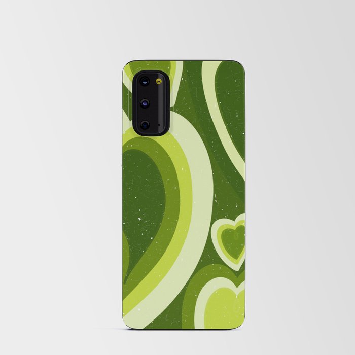 Poison Ivy Lava Lamp Hearts - Lime + Forest Green Swirling Hearts Android Card Case