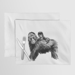 Gorilla dad with baby Placemat