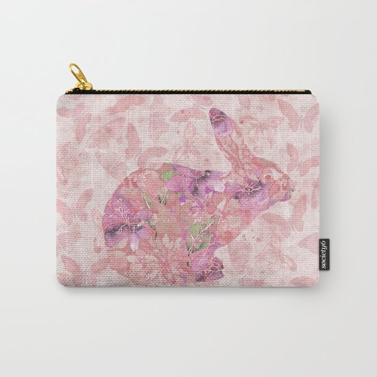cute floral pattern watercolor Bunny art Carry-All Pouch